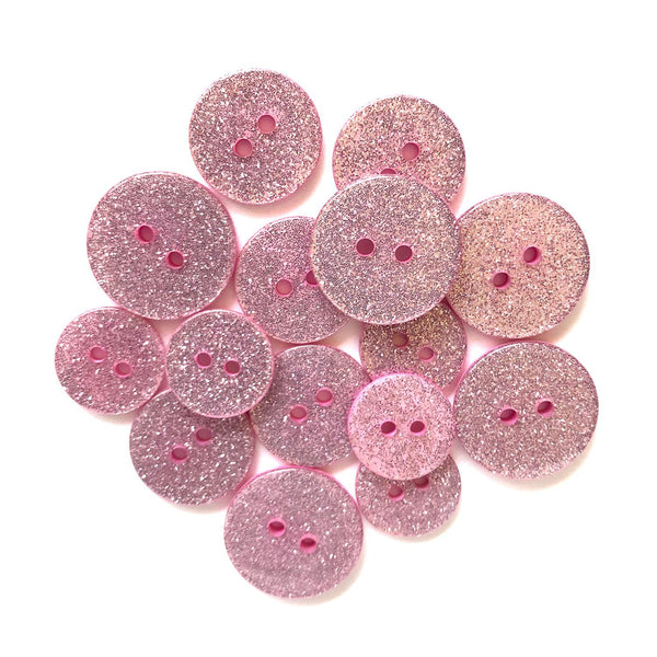 GANSSIA 200pcs 5/8 Inch(15mm) Pink Buttons 2 Holes Resin Button for Sewing  and DIY Crafts
