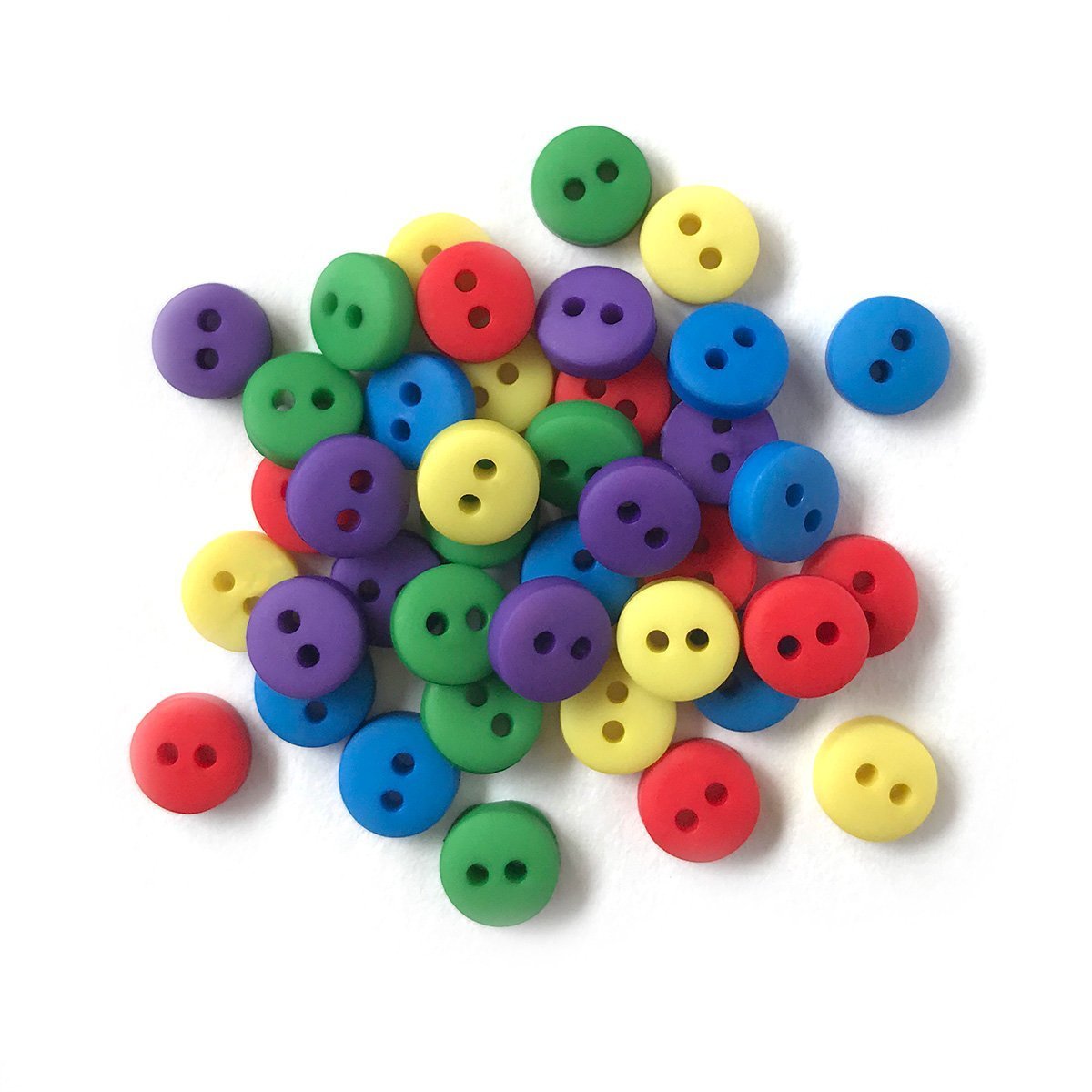 Colourful Buttons for Crafts, Pack of 750 Small Plastic Craft Buttons, Doll  Buttons, Children's Buttons, Mixed 10 Colours, Round Resin Buttons with 2
