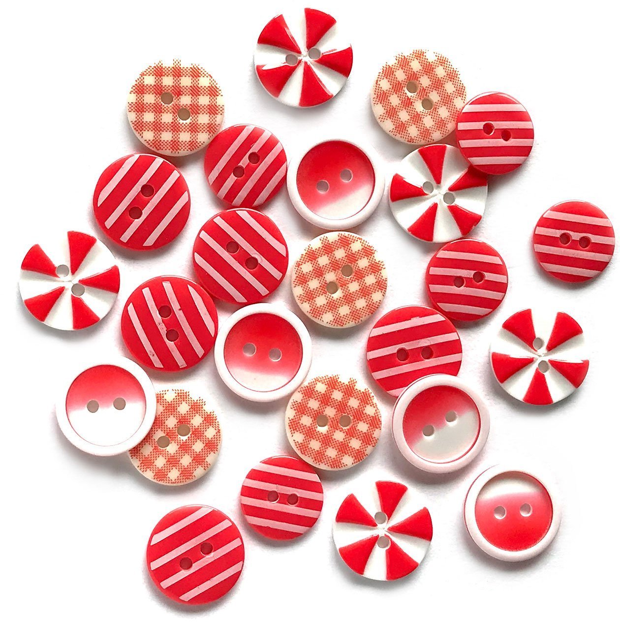 Red Rag Button Red Printed Buttons for Sewing and Crafts | Buttons Galore and More