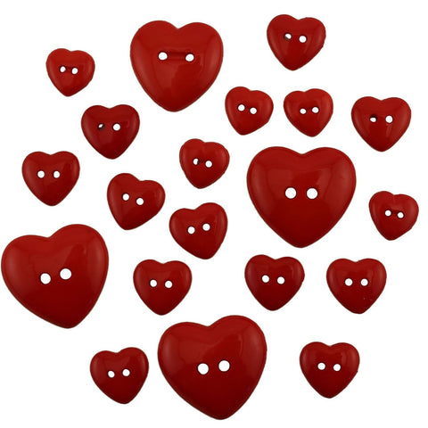 Red Hearts - Buttons Galore and More