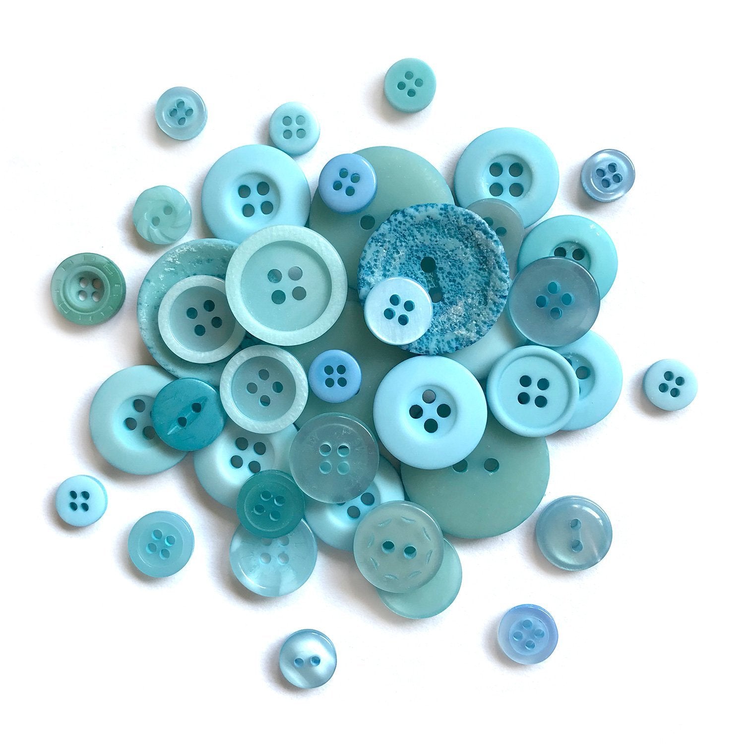Light Blue Buttons for Crafts Sewing Scrapbooks and Quilts. Assorted ...