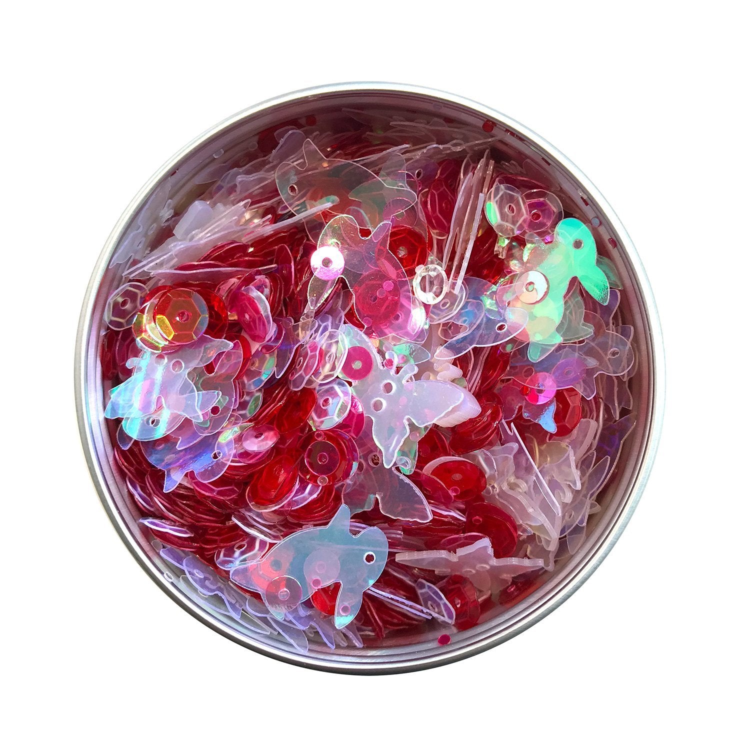 Rose Sequin Tin - Buttons Galore and More