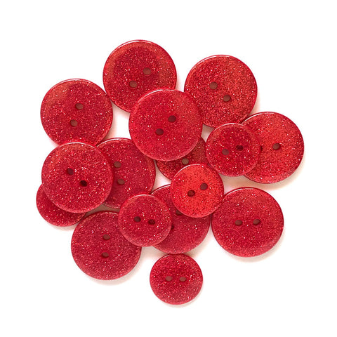 Ruby Sllippers Glitter Buttons - SUS100 - Buttons Galore and More