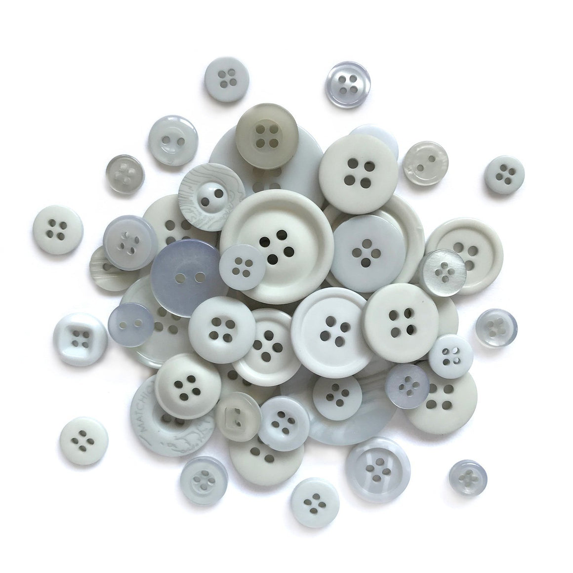 Light Gray Buttons for Crafts Sewing Scrapbooks and Quilts. Assorted ...