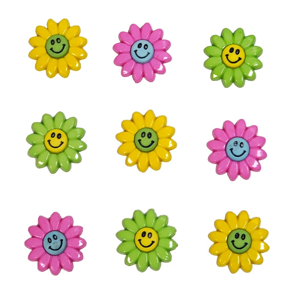 Smiley Flowers - Buttons Galore and More