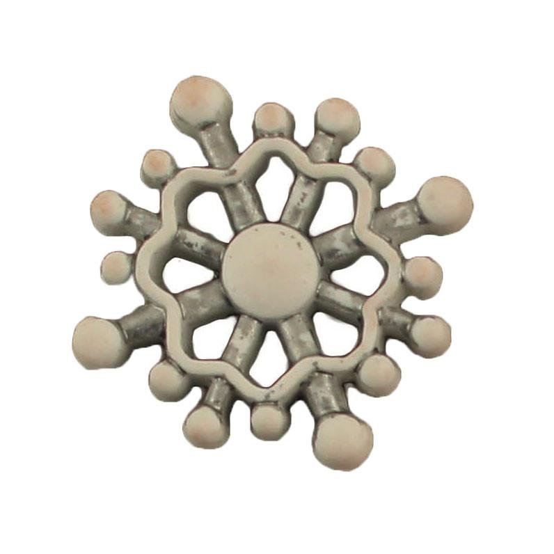 3x Vintage Glitter Snowflake Buttons 2-Hole Flat (1x 19mm, & 2x 30mm)  Winter