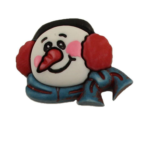 Snowman With Ear Muffs - Buttons Galore and More