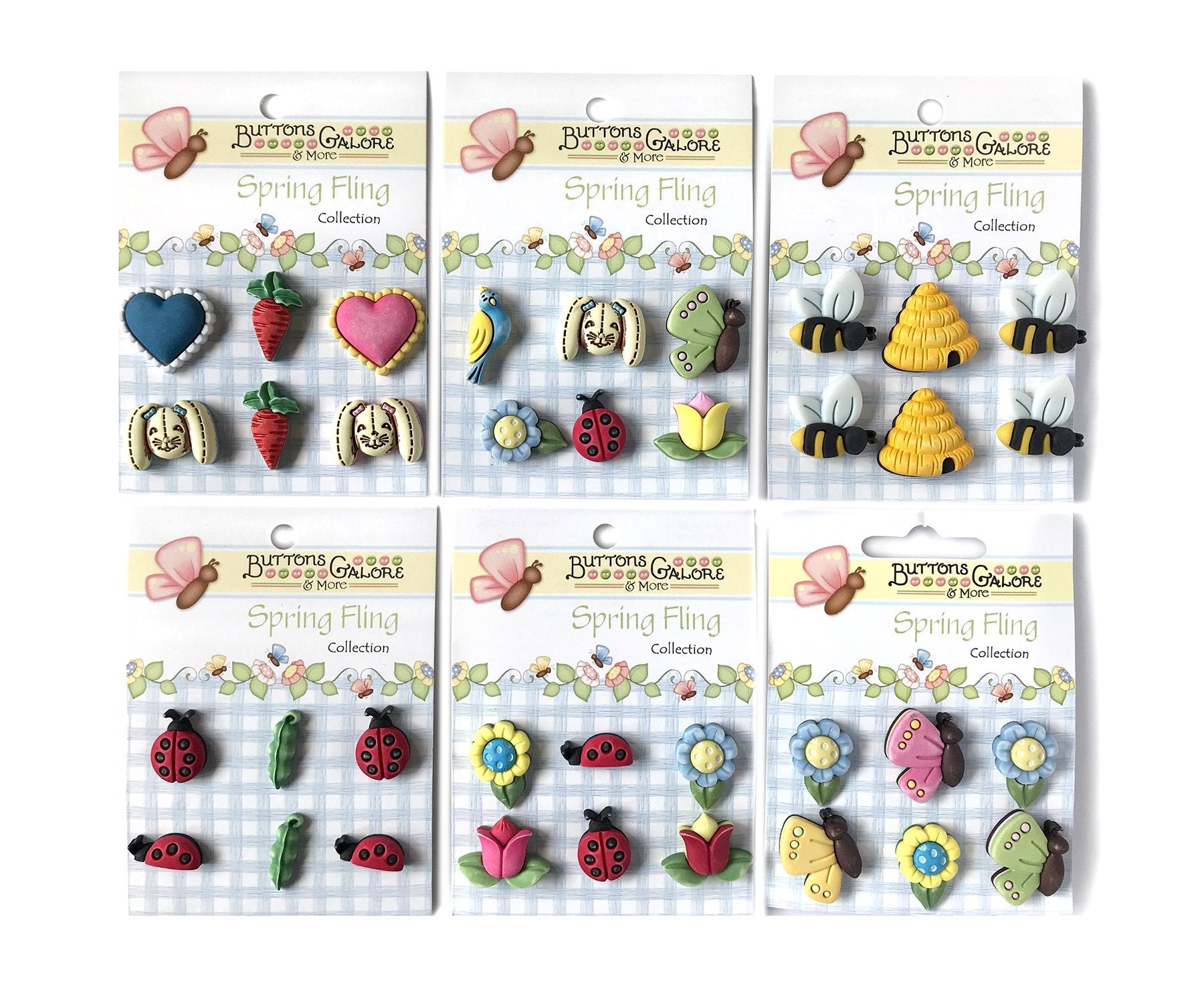 Buttons Galore Barn Buddies Craft Buttons - 3 Packs With 30 Farm Animal Buttons Total