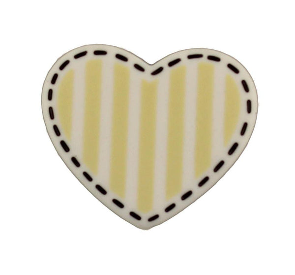 Striped Heart Bulk Buttons - 3