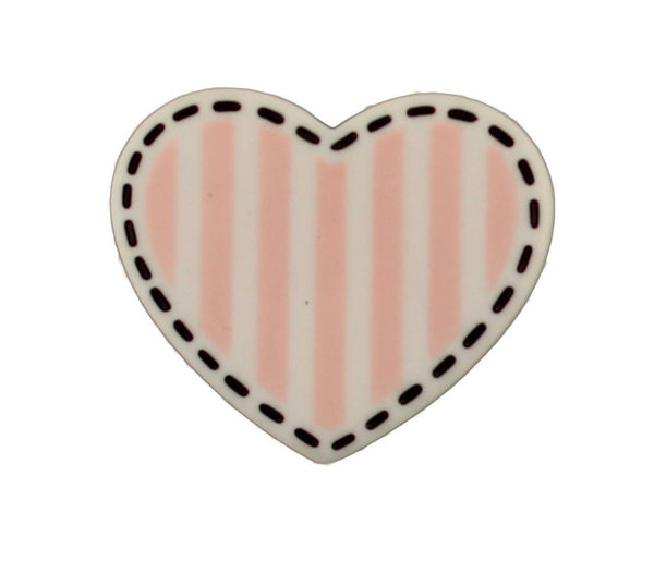 Striped Heart Bulk Buttons - 2