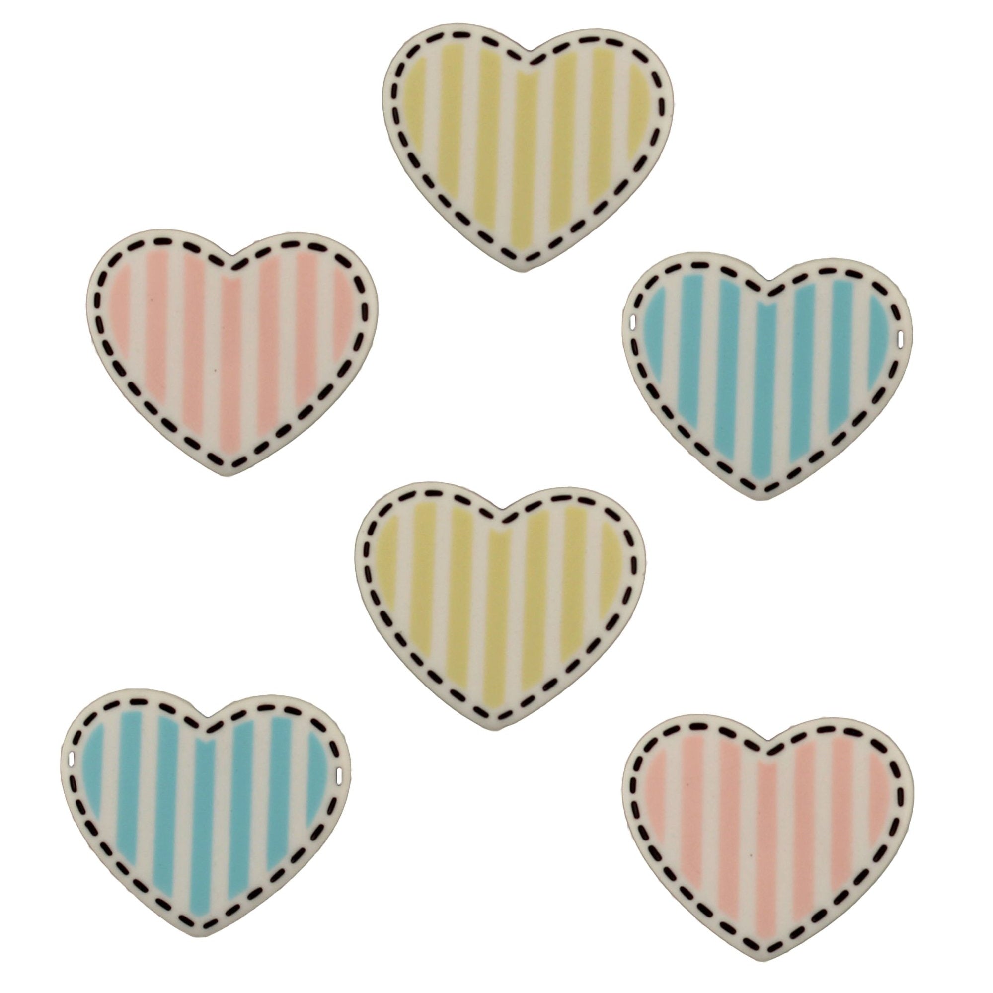 Striped Hearts - Buttons Galore and More