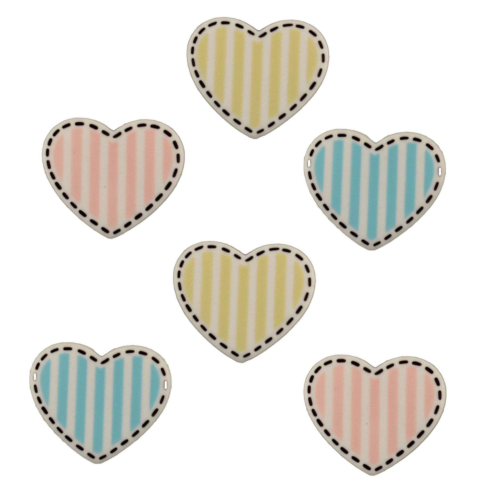 Striped Hearts - Buttons Galore and More