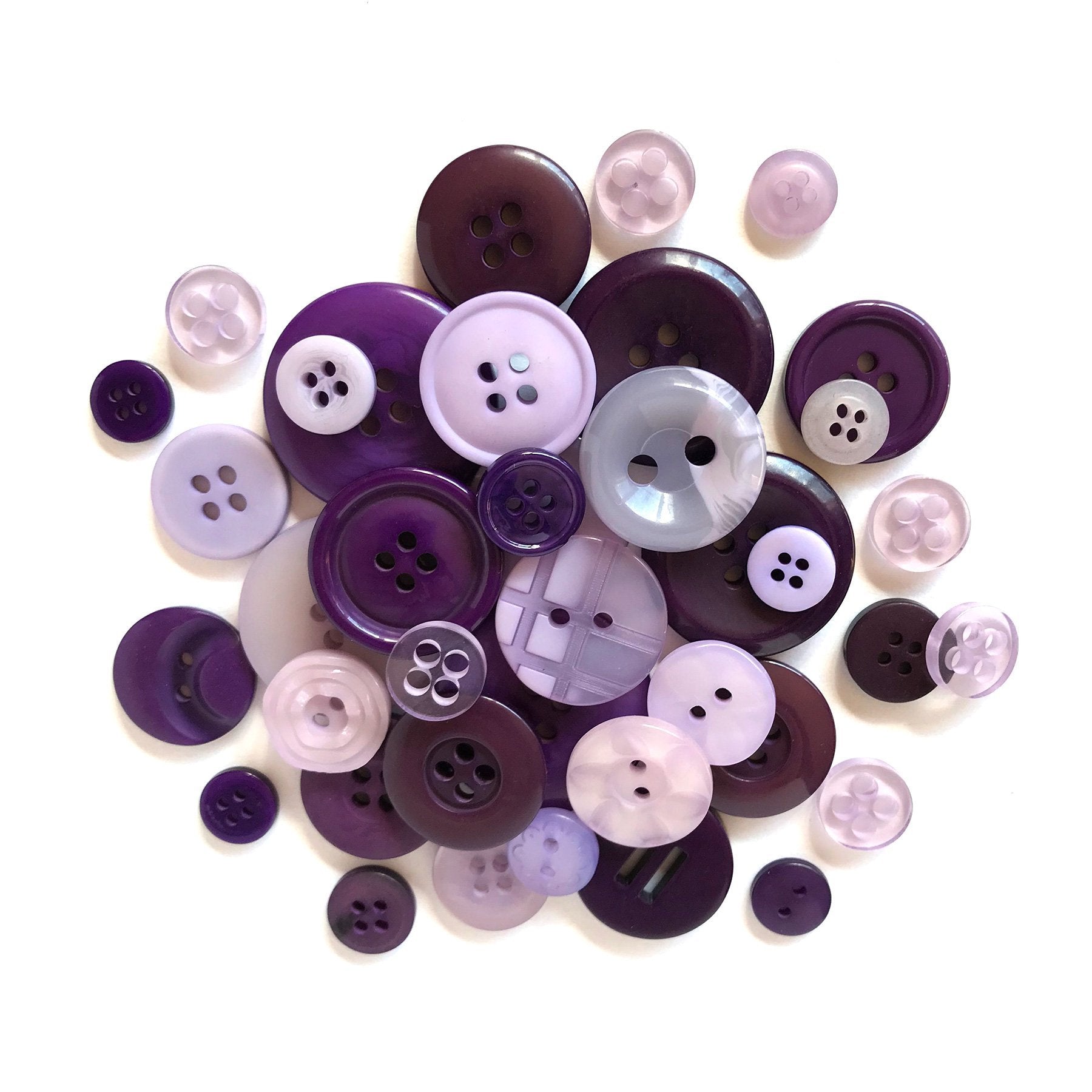 100 Clear Buttons, Clear Red Buttons, Assorted sizes Buttons, Grab Bag,  Sewing, Crafting, Jewelry, Collect (AL 35)