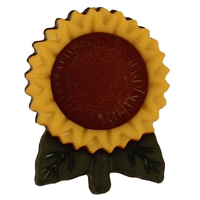 Sunflower with Leaf - Buttons Galore and More
