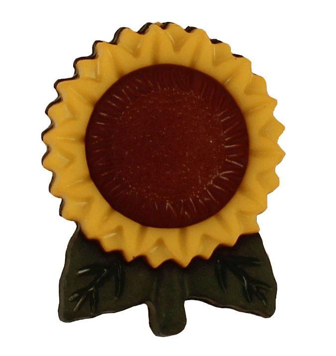 Sunflower with Leaf - Buttons Galore and More
