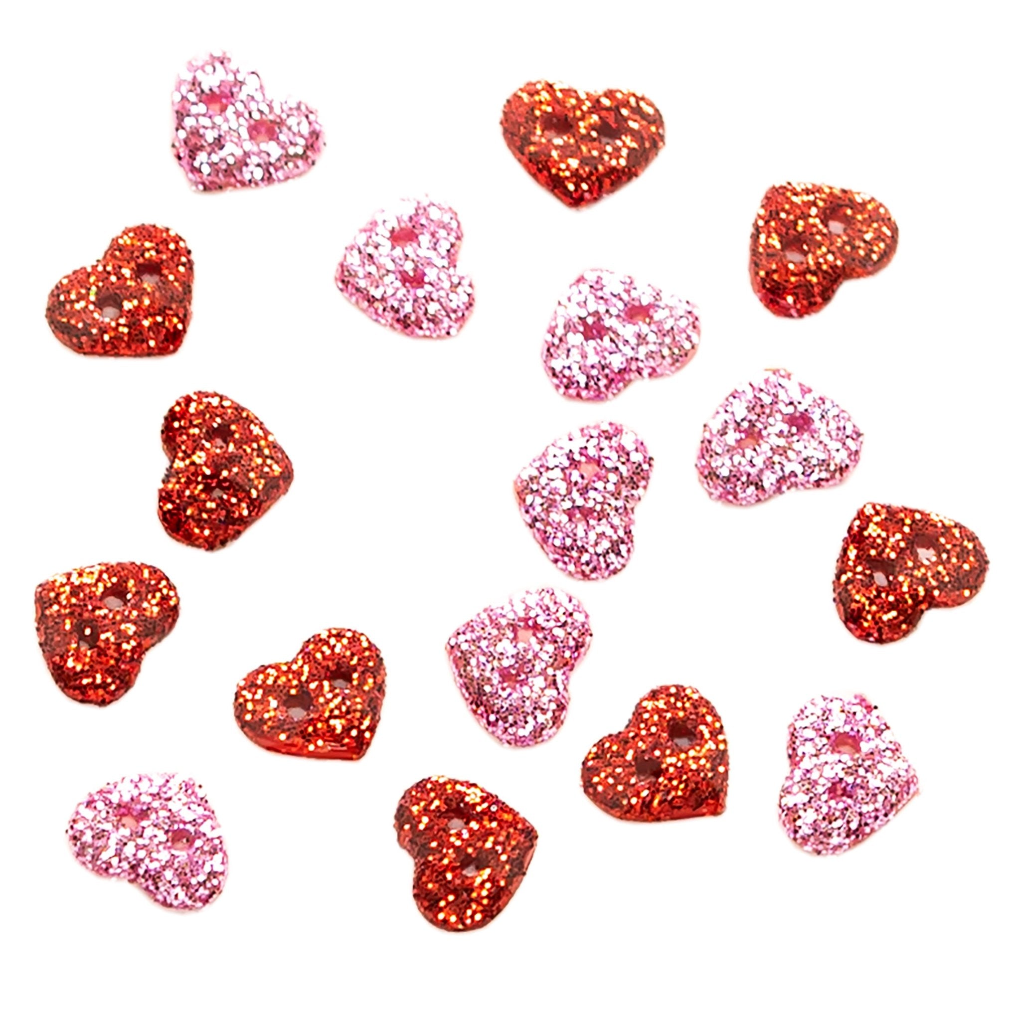 Tiny Glitter Hearts - Buttons Galore and More
