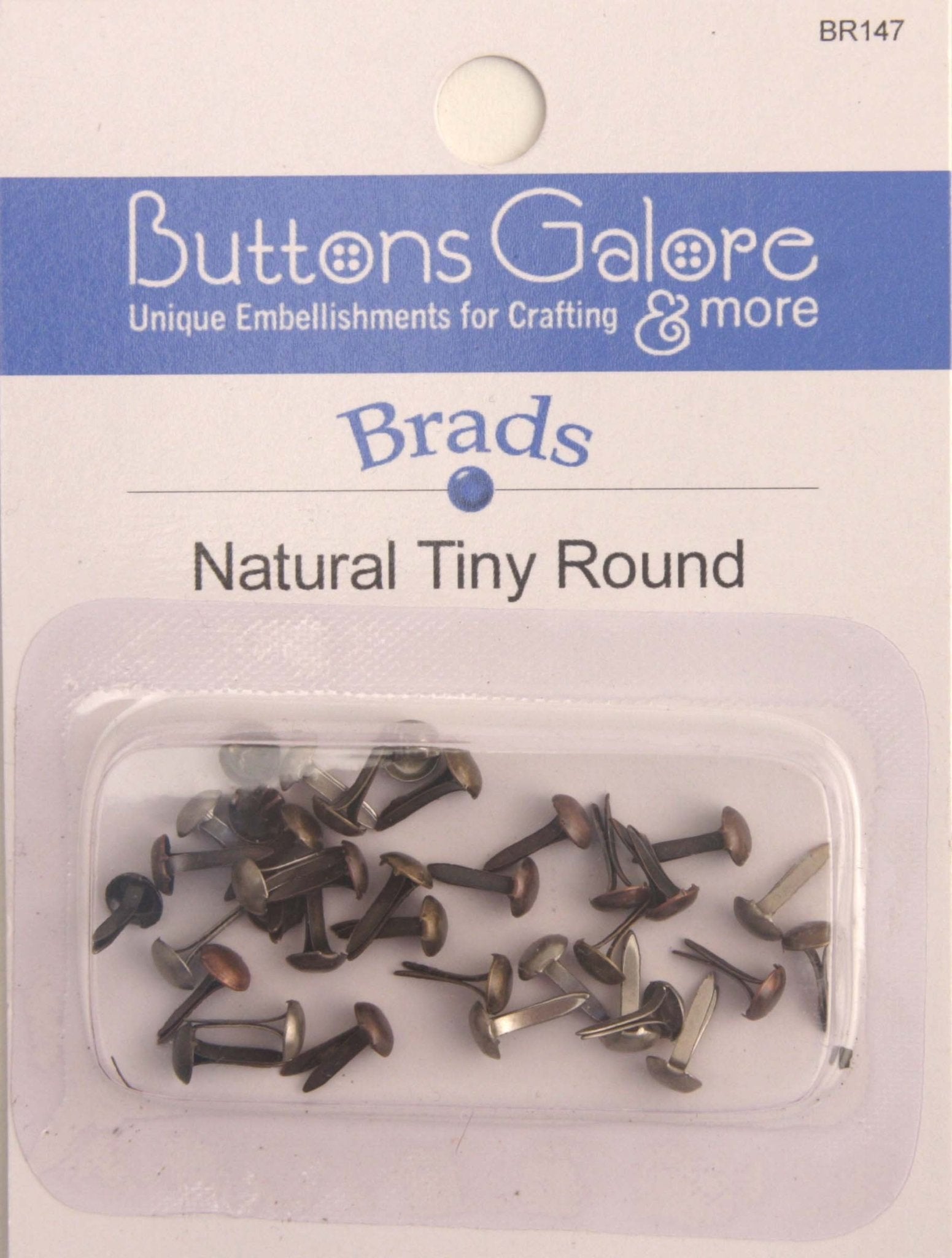 Tiny Natural Brads - BR147 - Buttons Galore and More