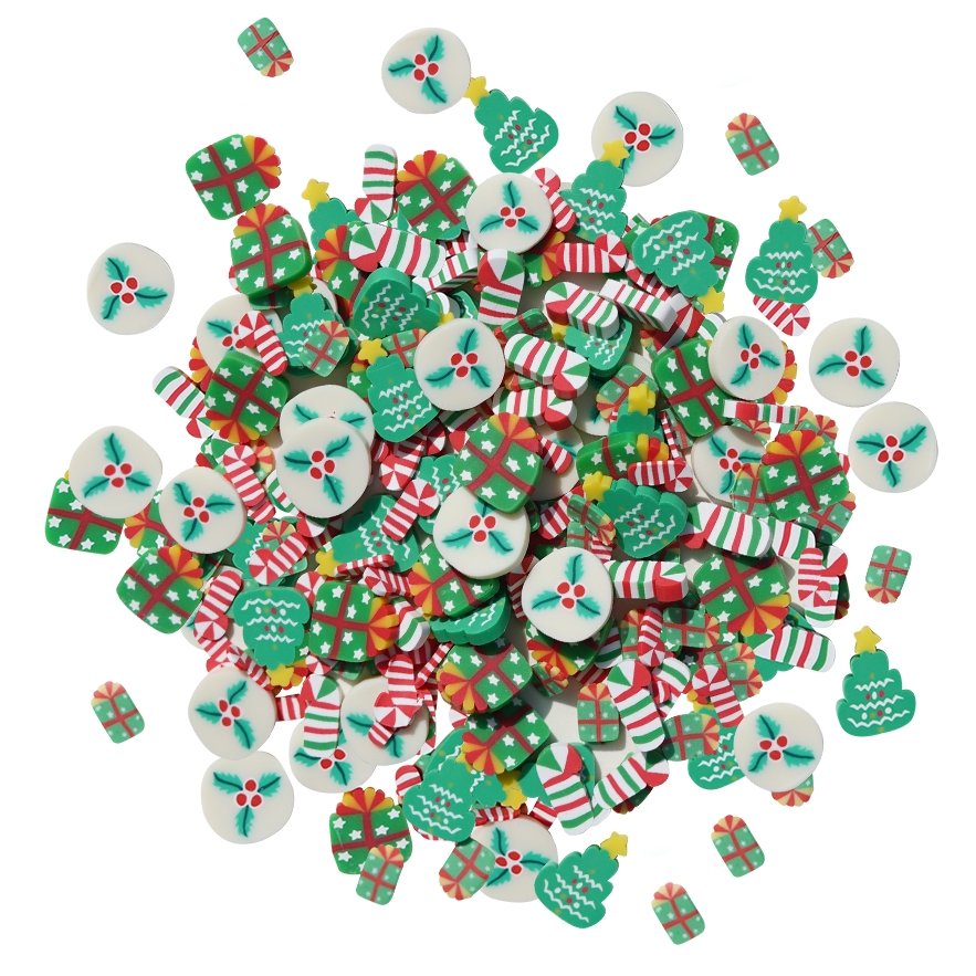 Buttons Galore Christmas Themed Buttons-Glistening Snow 12/Pkg