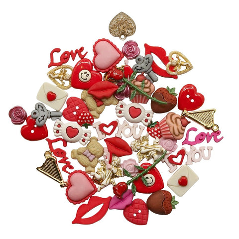 Valentine's Day Novelty Button Assortment - Buttons Galore and More