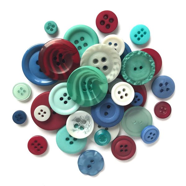 Buttons Galore Big Colorful Craft & Fashion Buttons - North Pole - Set of 3 Packs.